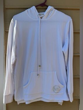 Michael Kors Womens Pullover Hoodie with Rhinestone Logo